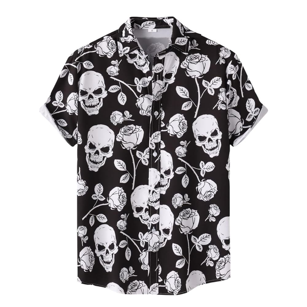 Amazon.com: SIAOMA Mens Skull Shirts 3D Printed Short Sleeve